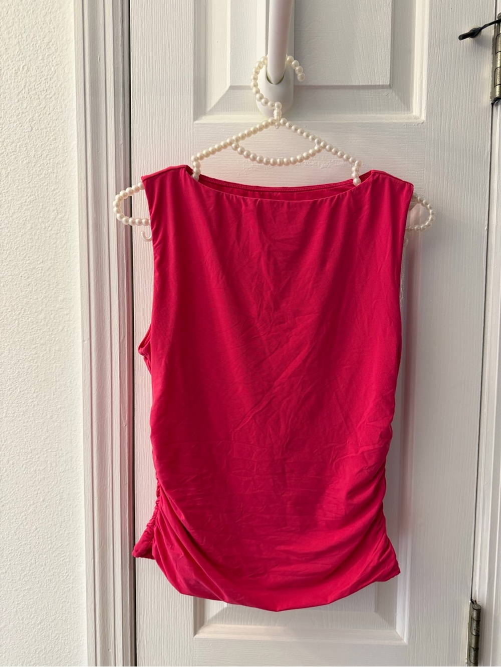 Women's Sleeveless Ruched-Detail Tank Top - Bright Pink